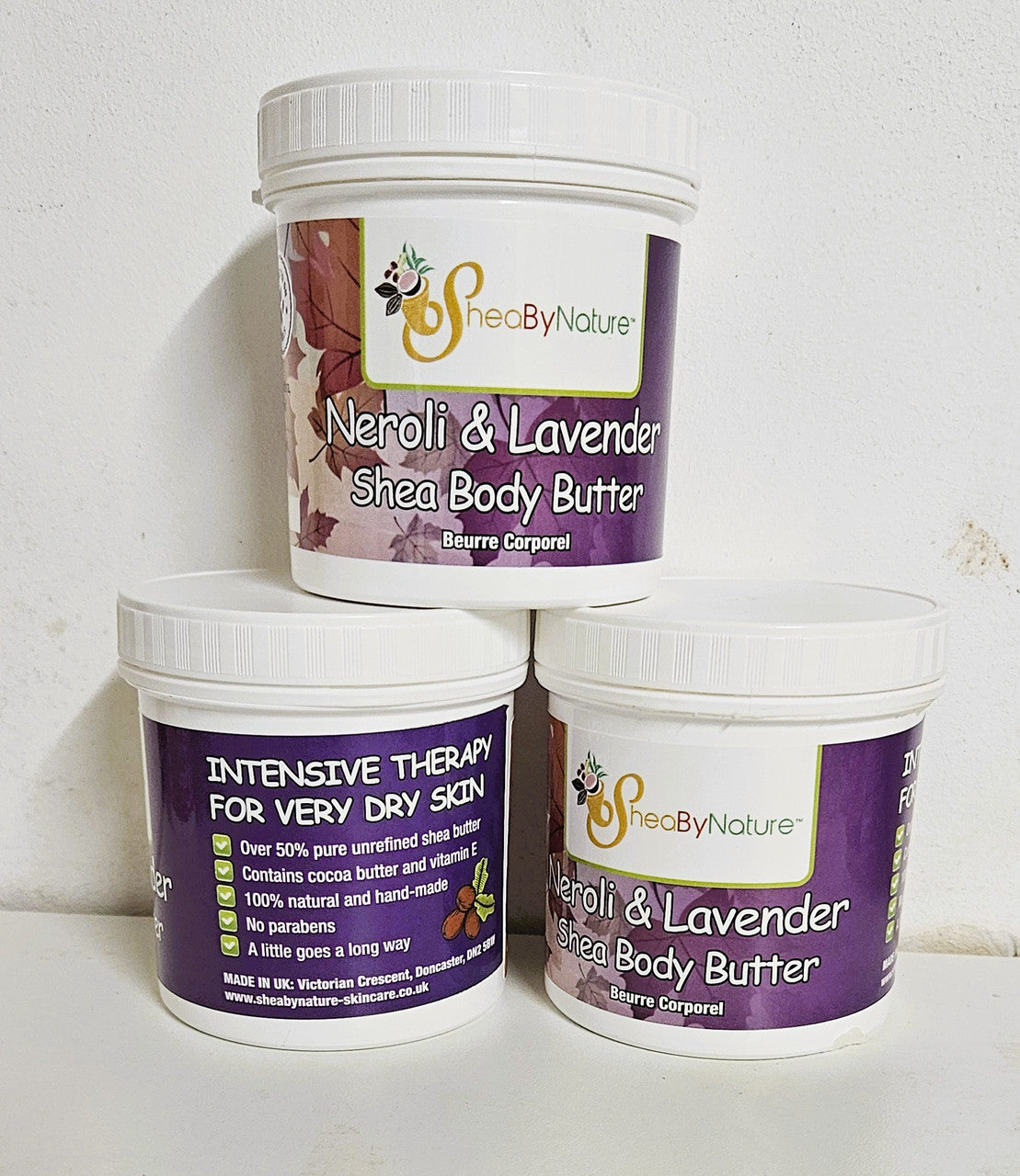 SheaByNature Shea Body Butter – Neroli & Lavender – 250g- Intesive moisturiser for very dry skin x 3 pots