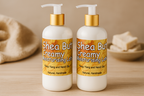 2 bottle of Shea Butter Creamy Lotion for Body (250ml) with Neroli and Ylang Ylang Essential Oils. Great Moisturising Lotion for Stretchmarks and Dry Skin