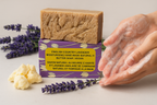 English  Country Lavender Natural Handmade Soap with Organic Unrefined, Fair Trade Shea Butter, Coconut and Olive Oil (115-135g)